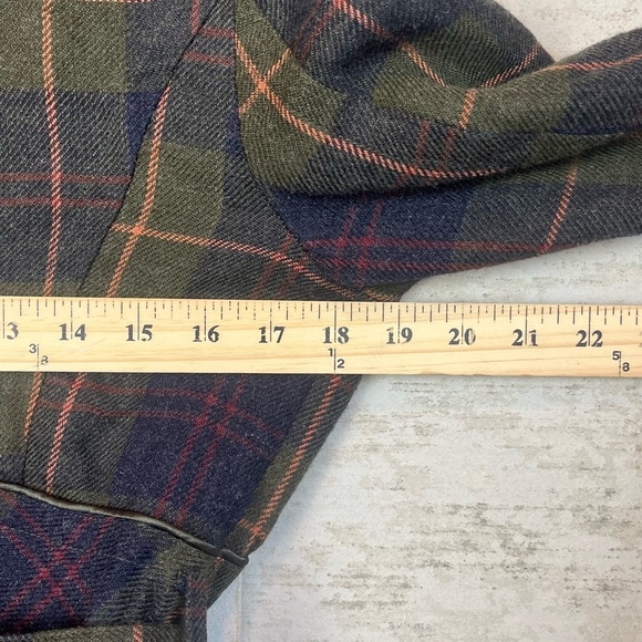 Salt & Pepper Plaid Wool Trench Coat Grunge Dark Academia Muted Whimsigoth - Picture 15 of 16